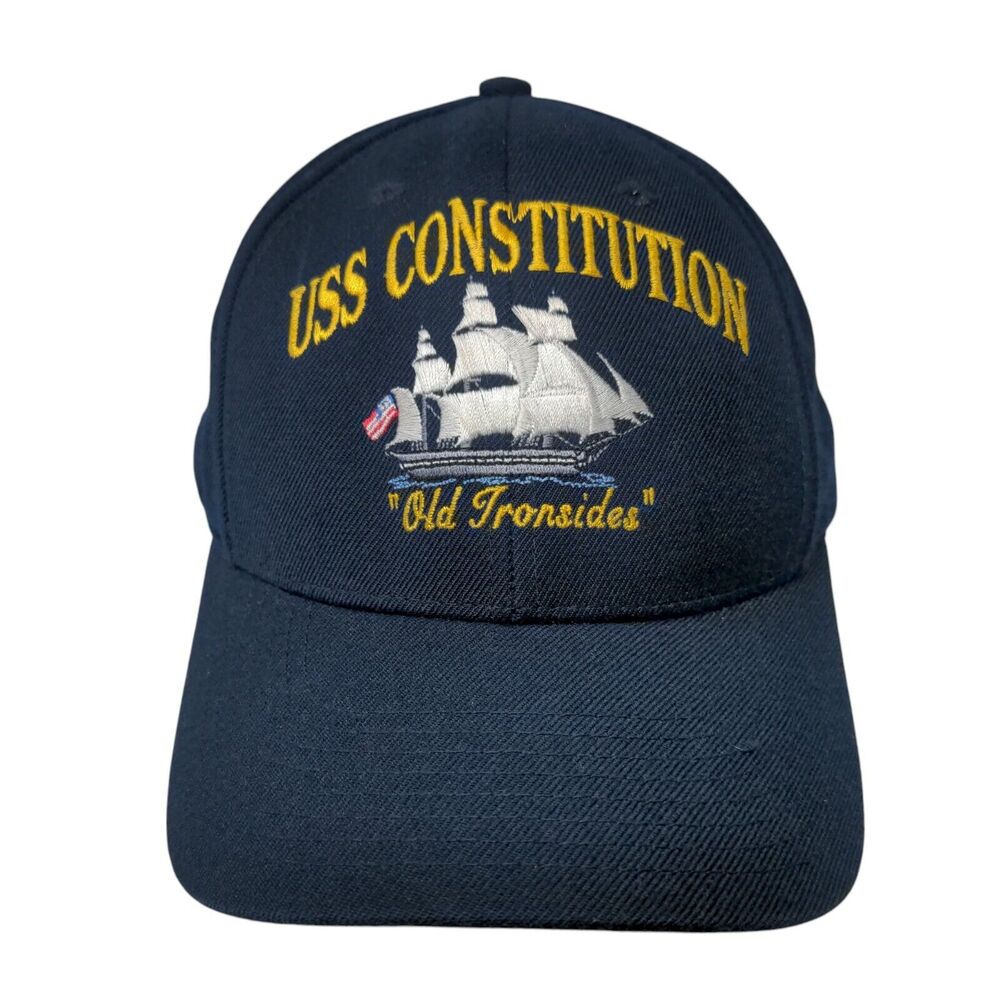 USS Constitution Old Ironsides Strapback Hat Blue One Size Adjustable The Corps